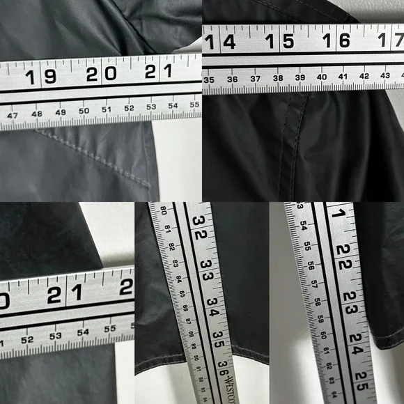 MO851 Canada Black Hooded Rain Jacket Womens Size 8 Style VCP9724 Full Zip Coat - Picture 15 of 16